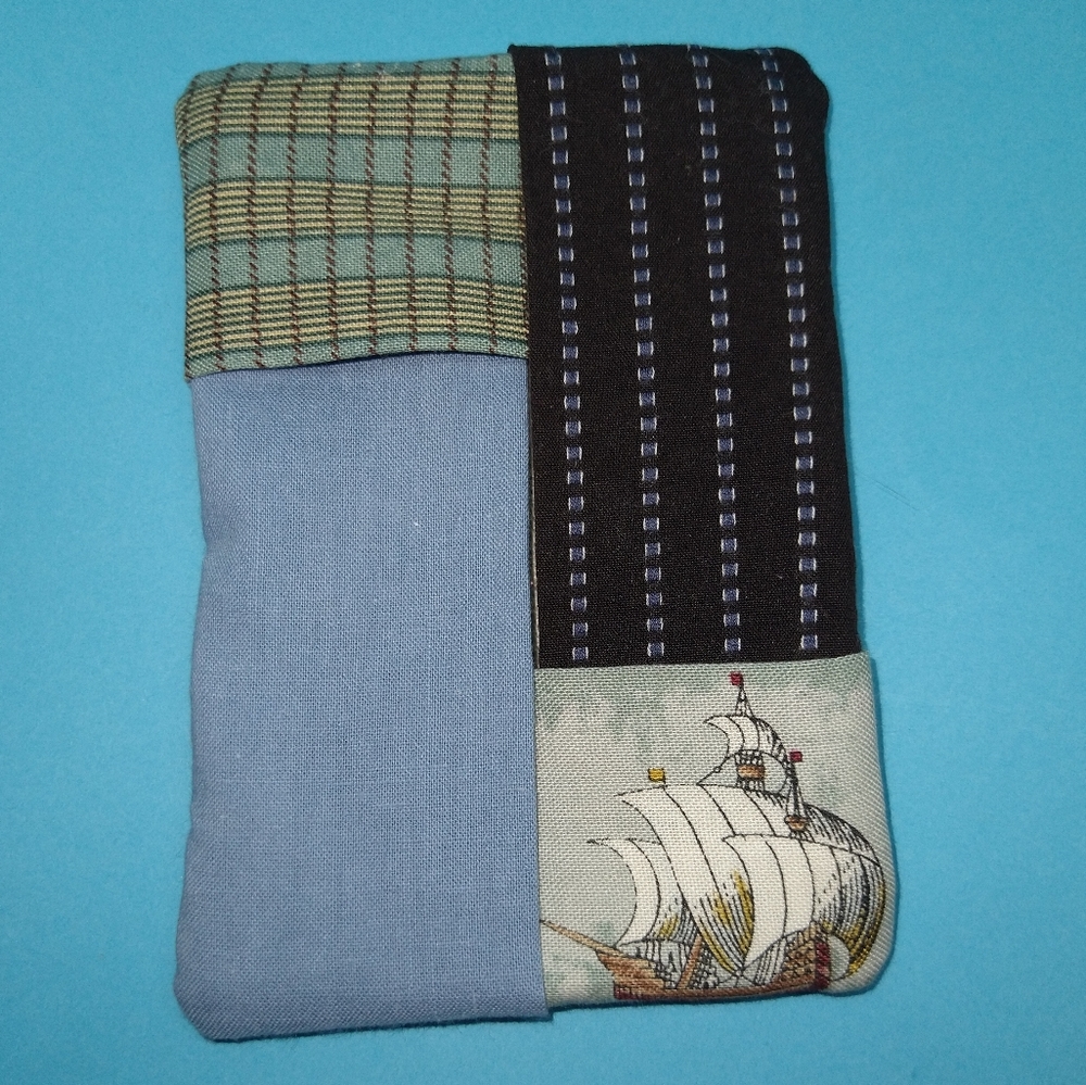 🧵 Facial Tissue Pocket Pack Holder Handmade Cover patchwork sailing ship - Picture 4 of 4